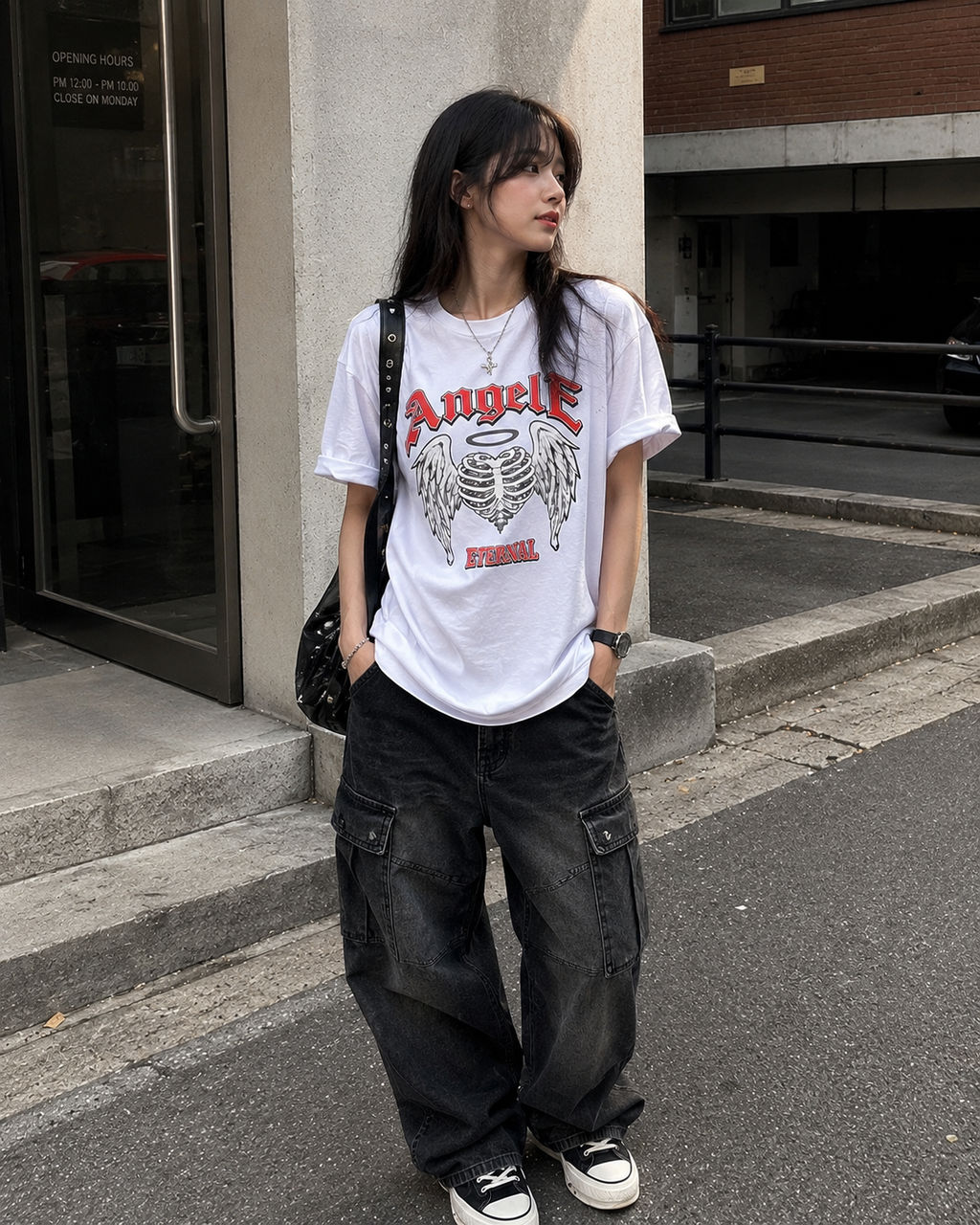 Angelic Bones Oversized Street Tee